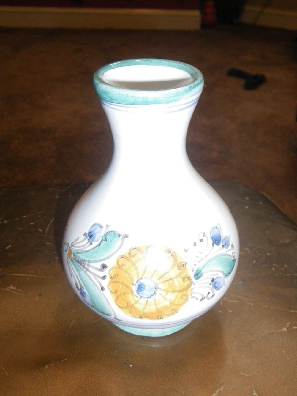 Vintage Earthenware Small Hand Painted Vase - Picture 1 of 3